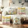 1/4pcs Floral-Printed Throw Pillows with Inspiring Words Sofa cushion cover home bedroom room decoration