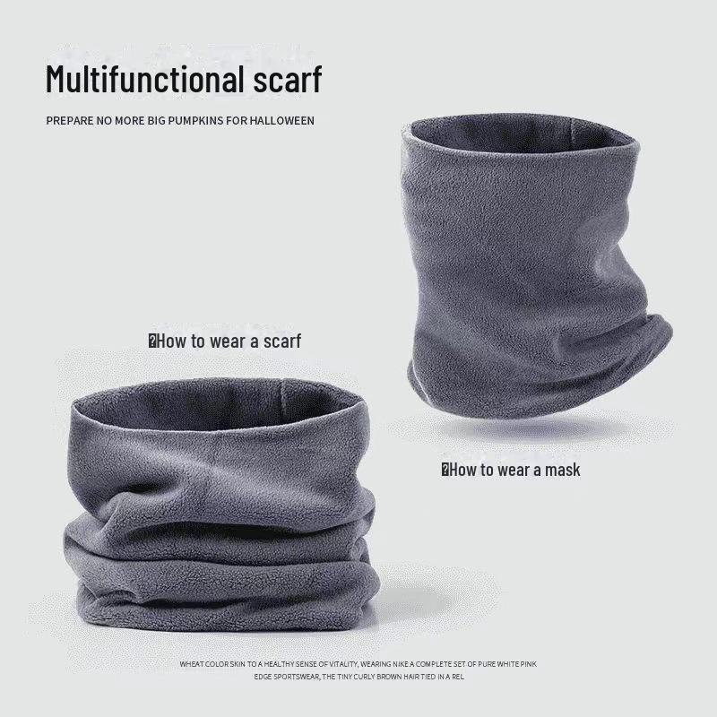 Double-Sided Polar Fleece Scarf: Warm, Cold-Proof, Versatile, Solid Color Neck Pullover for Autumn and Winter