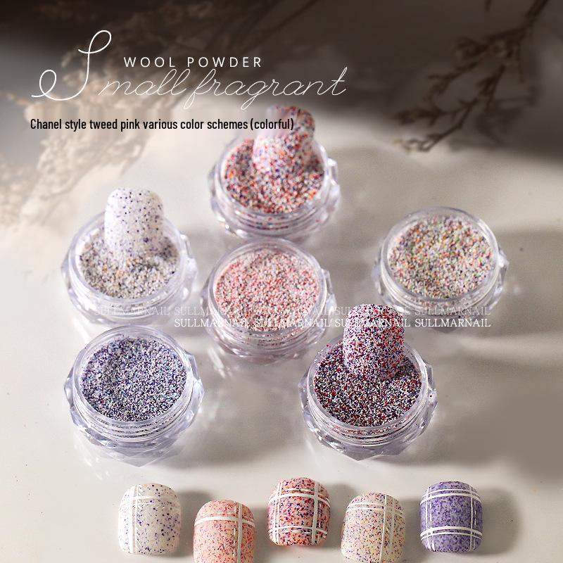 

Tweed Pink Pastel Rainbow Nail Art: Sugar Powder, Snow Melt, Sweater Decoration
