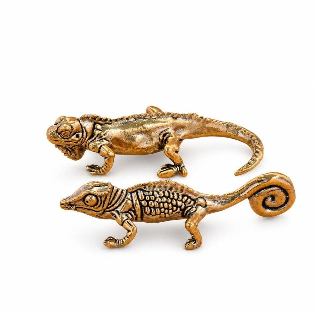 Bronze Animal Figure Vintage Desktop Decoration Decorative Gecko Figure Home Decor