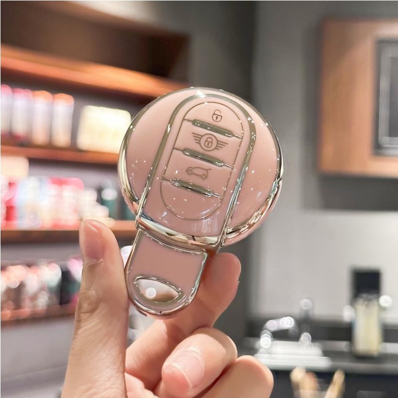 

Чехол для ключей из ТПУ, чехол-брелок для BMW MINI COOPER S ONE JCW F54 F55 F56 F57 F60 CLUBMAN COUNTRYMAN розовый