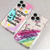For IPhone 17 16 15 14 13 12 11 Pro Max Air Case Motto Cartoon Letter Transparent Phone Cover for IPhone X XS XR 7 8Plus SE Soft