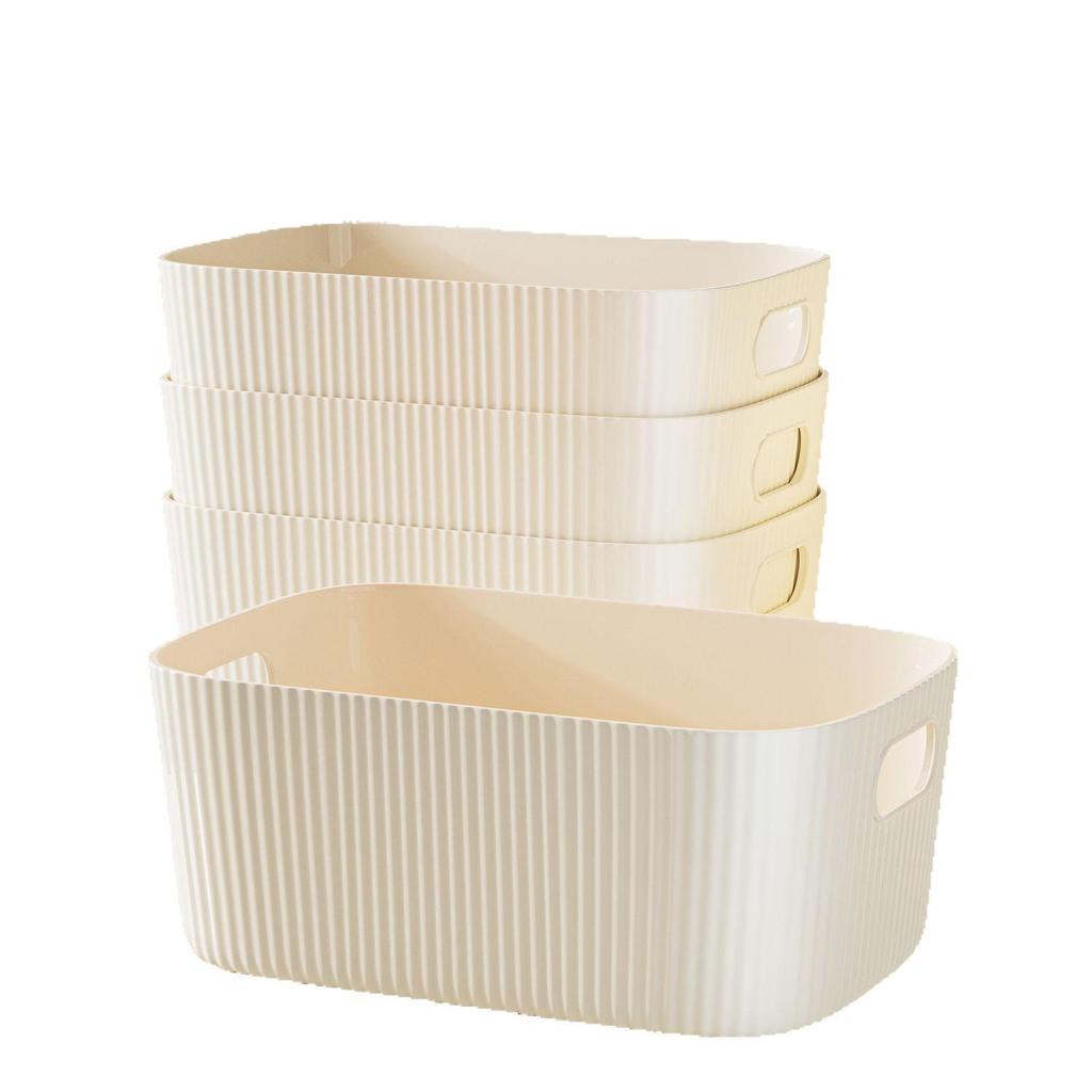 Desktop Plastic Organizer Box with Handle for Household, Cosmetics, Snacks, and Sundries