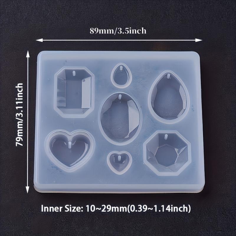 1pcs DIY Pendant Silicone Mold, Resin Casting Mold for UV Resin, Epoxy Resin Jewelry Making, Heart & Oval & Teardrop & Octagon,