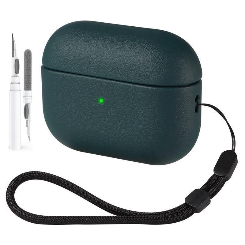 Soft TPU Case for Airpods Pro 3 New Leather Texture Protective Shockproof Case with Lanyard and Cleaning Kit For Airpods Pro 3