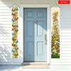2D Flat, 2D Flat Banner, 2pcs, Spring/Summer Floral Butterfly Front Door Hanging Flag, Blooming Daisies, Roses, Hibiscus, Grass, Vines, Natural Garden