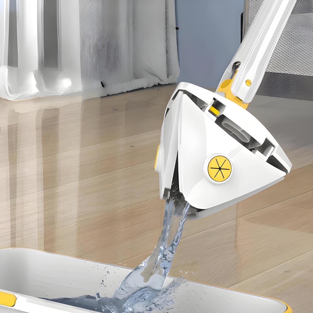 Rotating flat triangular mop, white