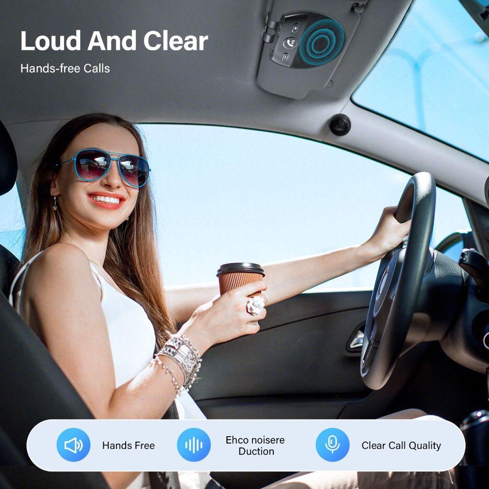 Bluetooth 5.0 Bluetooth Speakerphone High Definition Voice Wireless Car Speaker  Vehicle Use
