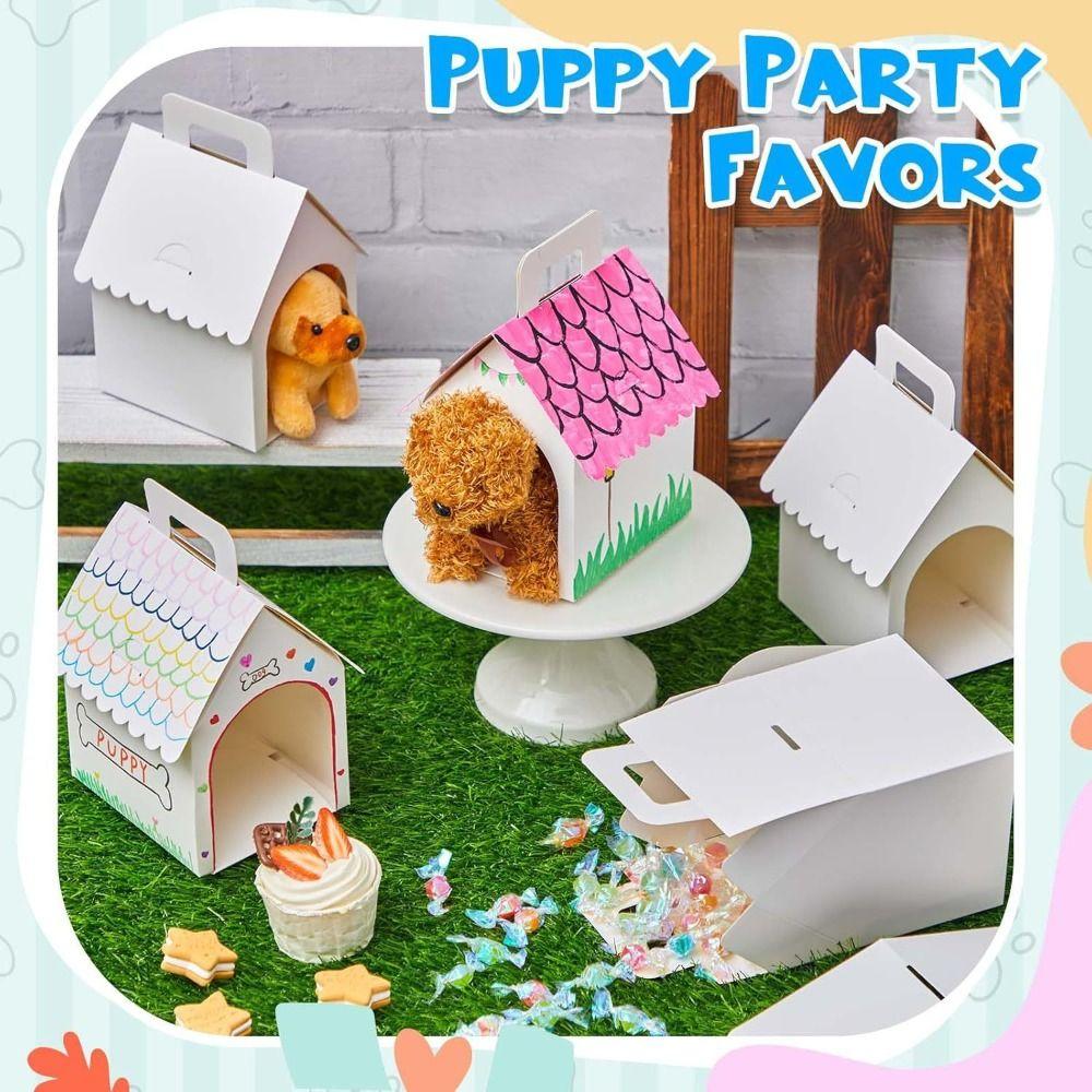 Blank Paper Gift Boxes Miniature Boxes Dog House Shaped Boxes Treat Gift Boxes Home Decor