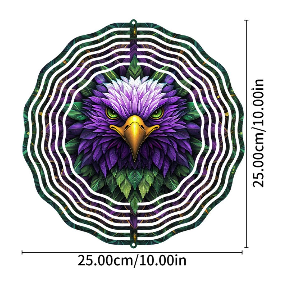 

10-дюймовый колокольчик ветра с дизайном орла и вращающимся на 360 градусов крючком для декора сада, балкона на открытом воздухе, не требующий батареек, подарок для семьи, друзей