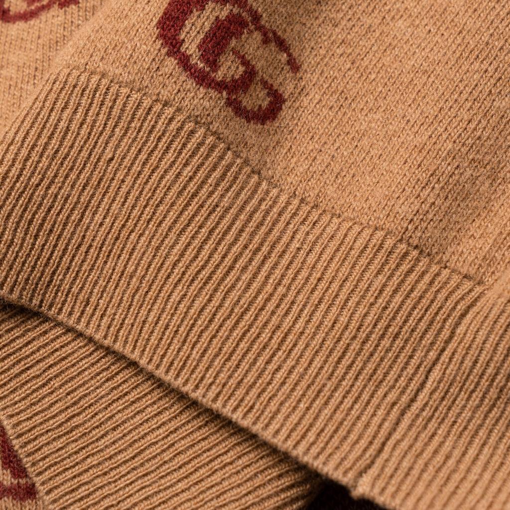 Previous Season Double G Jacquard Wool V-neck Jumper 645292-XKBPF-8011