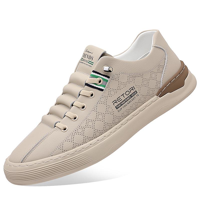 Fashion New Designer Cow Leather Platform Men's Sneakers Fashion Soft-soled Sports Board Shoes Men Spring Autumn Zapatos De Hombre