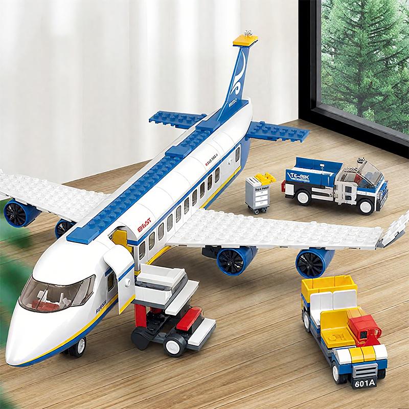Space Passenger Aircraft Building Blocks City Cargo Plane Construction Model Kids Educational Toys Gift for Boys and Girls