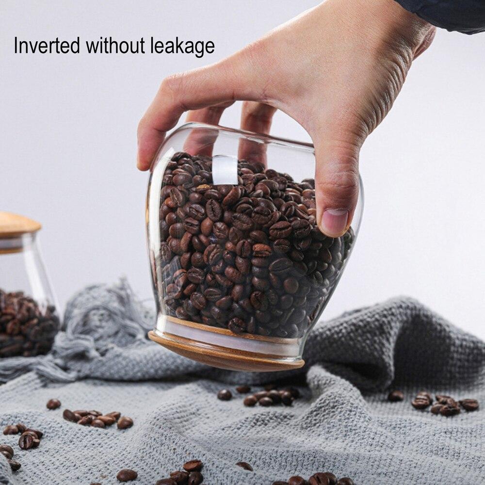 Glass Storage Jar Mushroom Shape with Airtight Lids Glass Pantry Canister