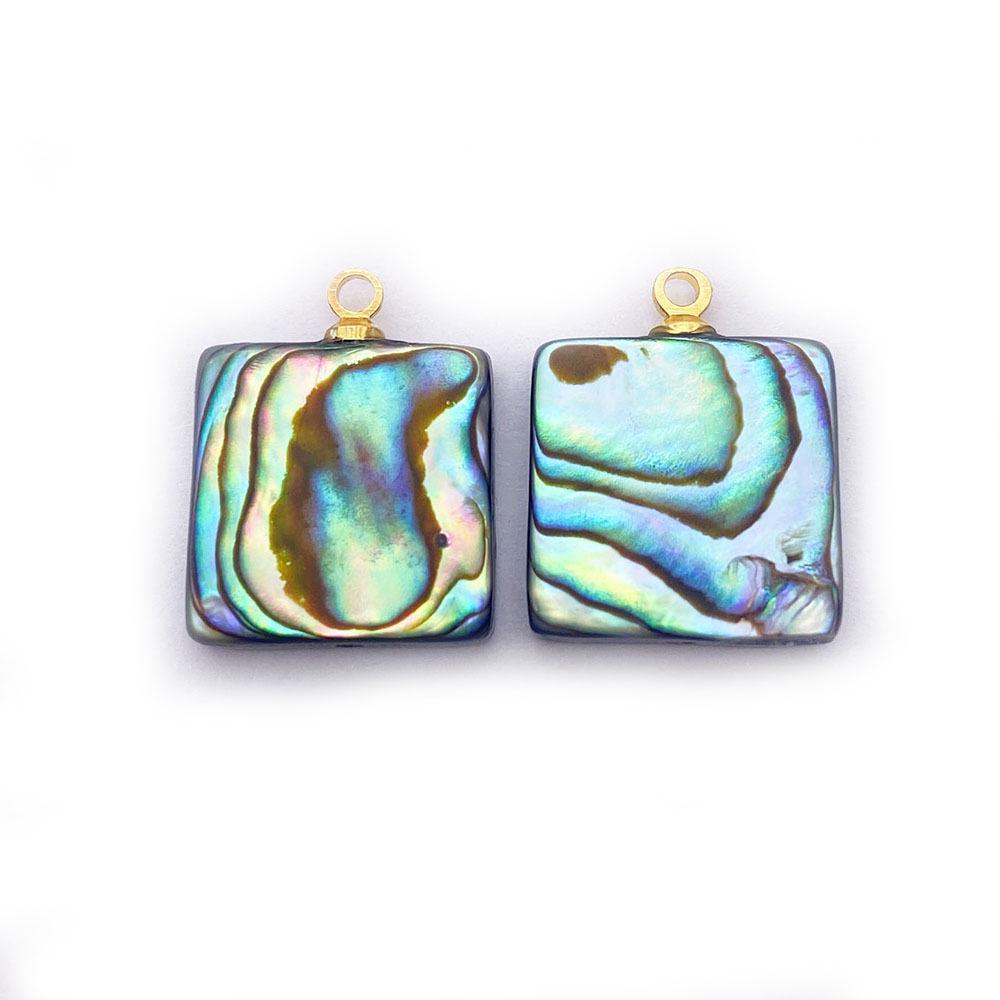 Heart-Shaped Natural Abalone Shell Bezel Pendant for DIY Necklaces