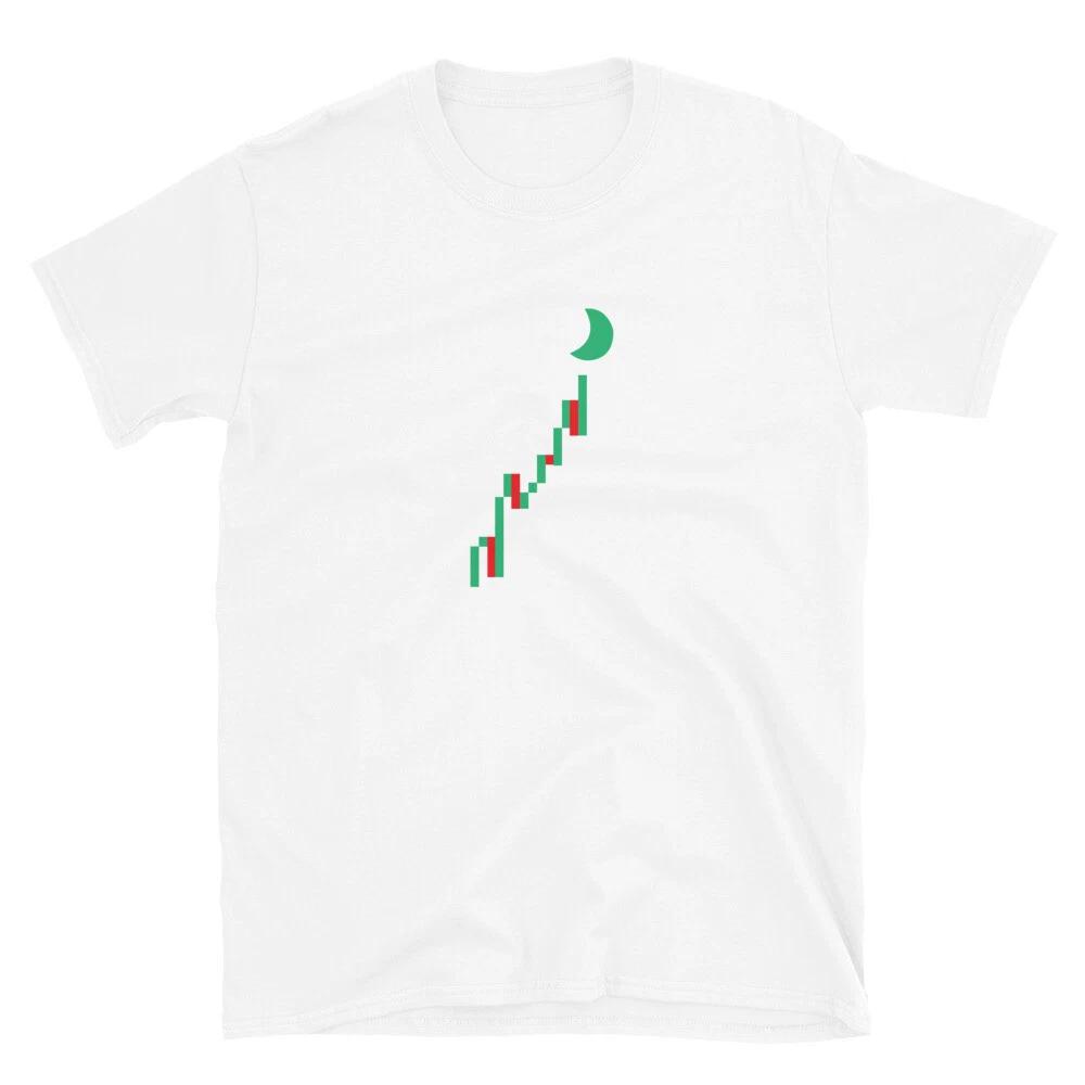 To the Moon Stock Chart T- Shirt trader tee S