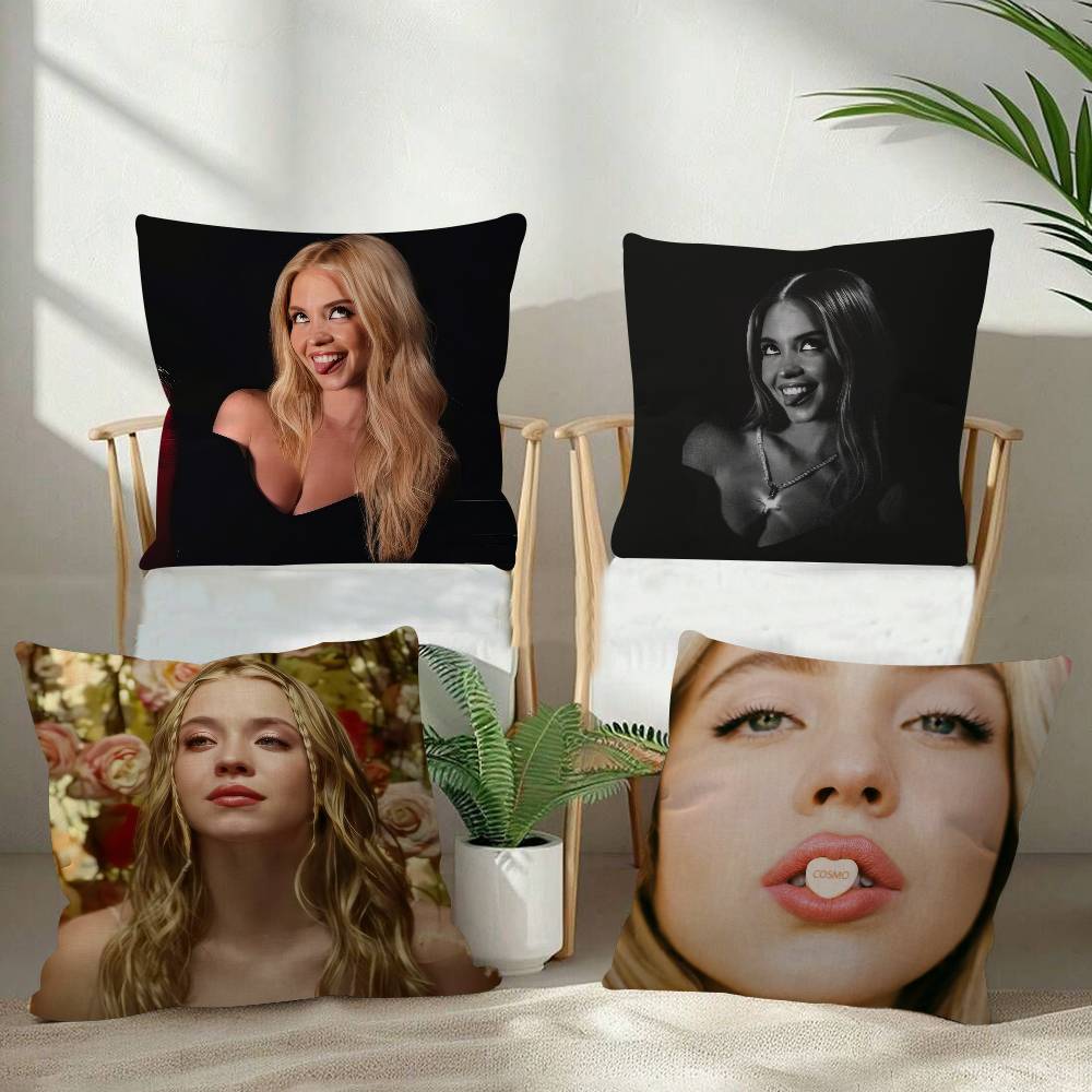 Actor Sydney Sweeney  Cushion Cover Inches Farmhouse Decor Home Throw Pillow Covers for Couch Decorations