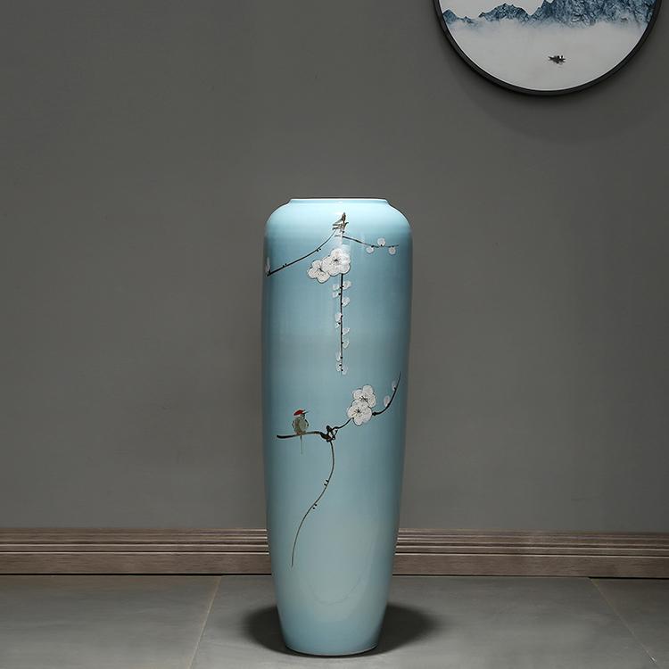 Large Retro Ceramic Floor Vase for Creative Dried Flower Arrangements In Living Room