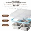 4 Grid Square Sealed Snack Box 304 Stainless Steel Thermal Lunch Box  School Office