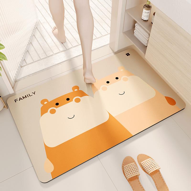 Rutschfester Teppich für Badezimmer, Toilette, saugfähiger Bodenteppich, weiche Kieselalgenschlamm-Badezimmertürmatte