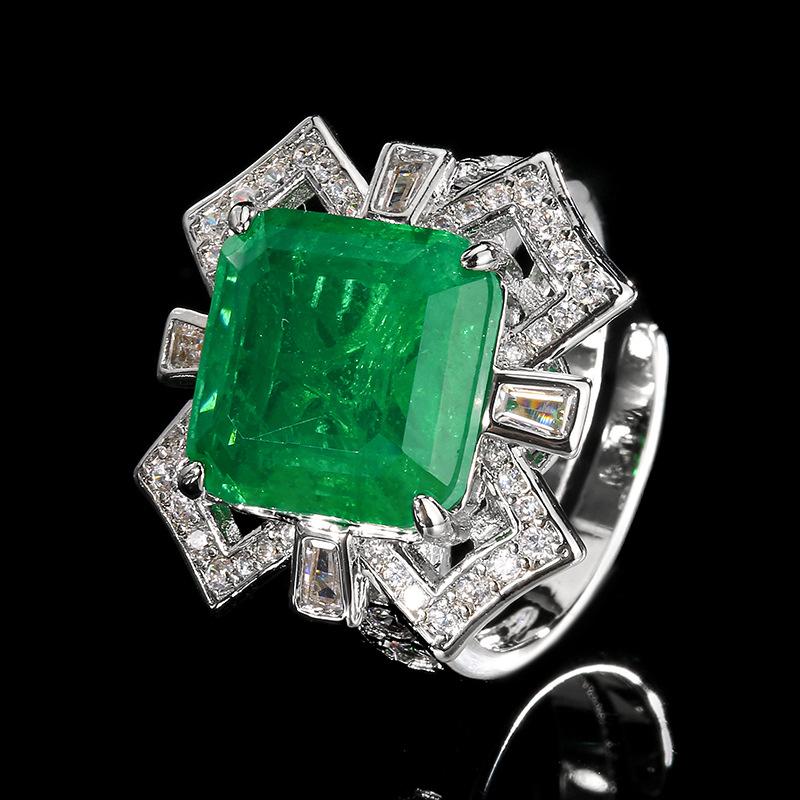 

Комплект Ожерелье Серьги Кольцо Аксессуары Женские Украшения Ювелирные изделия Изумруд Квадрат Сокровище Винтаж