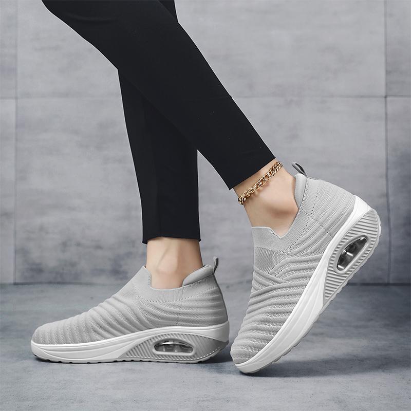 Women Slip on Walking Shoes Women Black Pink Blue Grey Sneakers Elevator Platform Socks Shoes Women's Orthopedic Casual Shoes Plus Size 42