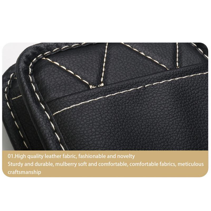 Car Storage Bag Air Vent Dashboard Hangable Leather Organizer Box Glasses Phone Holder Storage Organizer Car Accessories