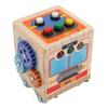Wooden Activity Cube Board Educational Bus Shape Electronic Switch Simulation Sensory Baby Toy
