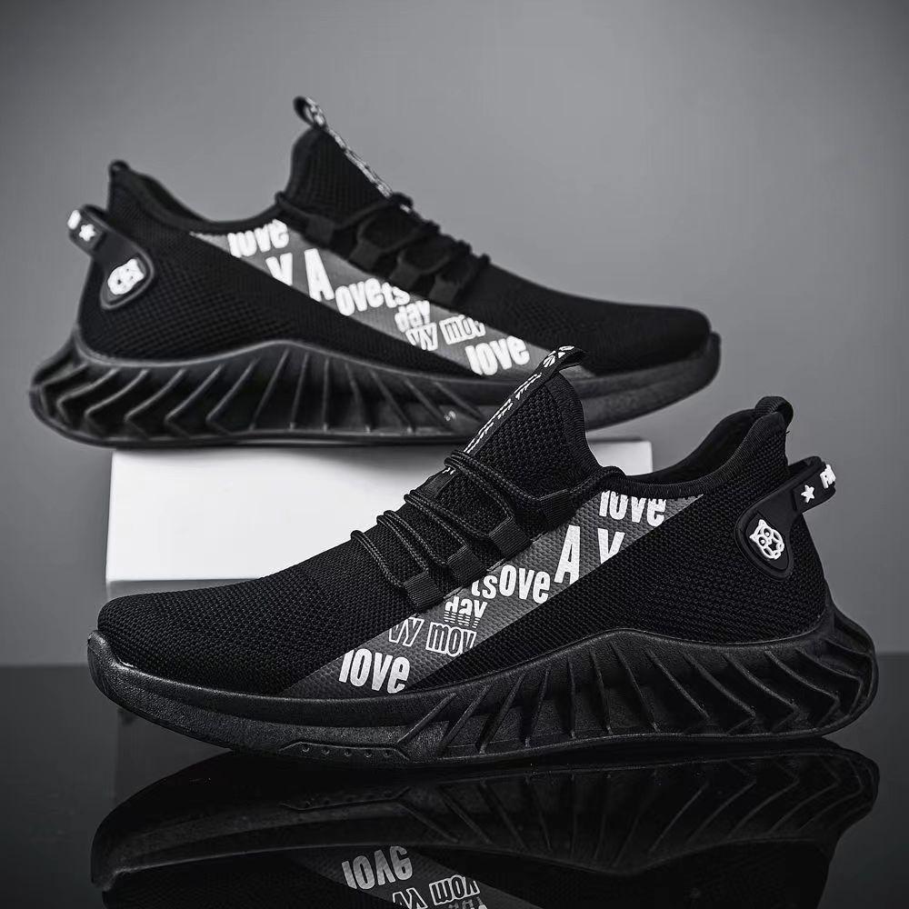 Men's shoes new fly-woven breathable sports shoes men's mesh shoes students summer tide white shoes