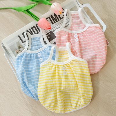 Primavera/Verão Cachorro Doce Listrado Sling Top Gato Pés Fino Respirável Roupas Para Animais de Estimação Roupas para Filhotes Camisa para Cachorro Colete de Resfriamento para Cachorro