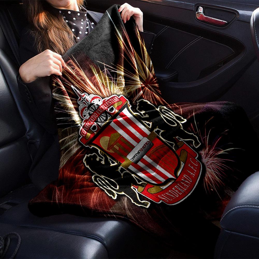 Sunderland football Flannel Blanket, Soft Polyester, Modern Design, All-Season for Camping, Travel, Gifts for holidays or birthdays