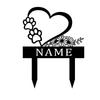 Custom Metal Heart Garden Stake, Personalized Dog Memorial Sign with Paw, Outdoor Yard Art