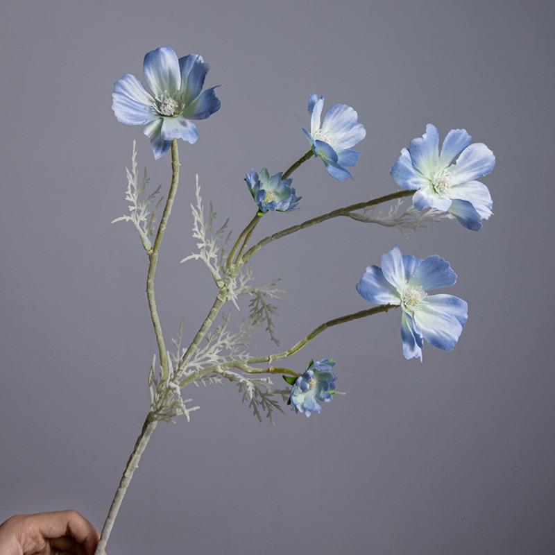 

Искусственные цветы: Шелковица, Космея, Одиночная посадка, Хризантема, Искусственные цветы, Домашние украшения, Декоративные цветы светло-синий