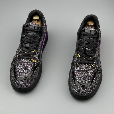 Fashion Luxury Designer Men's Charm Rhinestone Sequin Patchwork All Match Platform Causal Shoes Male Flats Moccasins Walking Sneakers