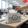 2D Flat, 1pc Tissue Box, Printed On Both Sides, Easter Tissue Box Cover, a Soft And Multifunctional Fabric Holder Featuring Bunny Pair Floral Designs,