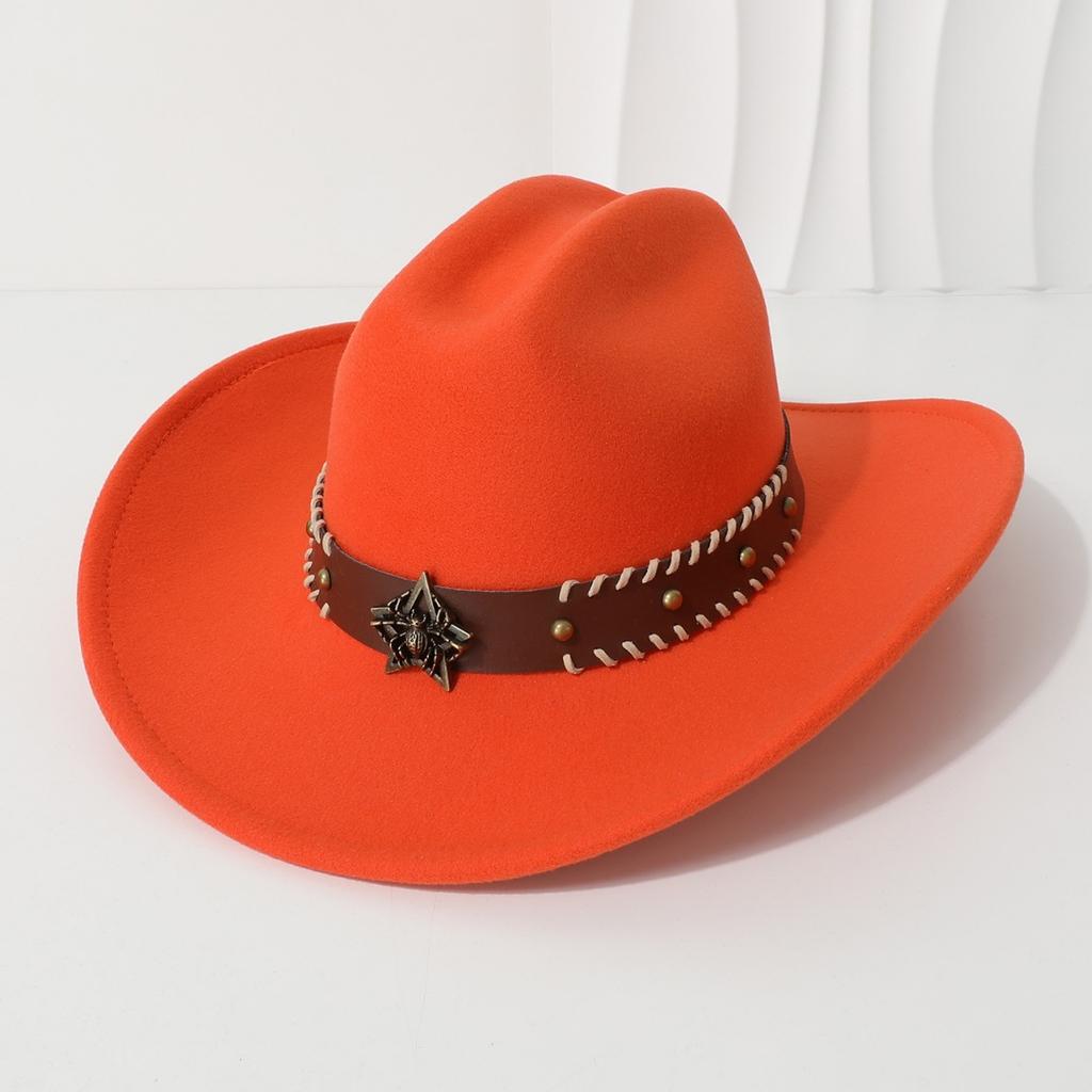 New fashion couple hats for men and women, ethnic style suede cowboy hats, jazz hats, sunshade beach hats, wide-brimmed hats