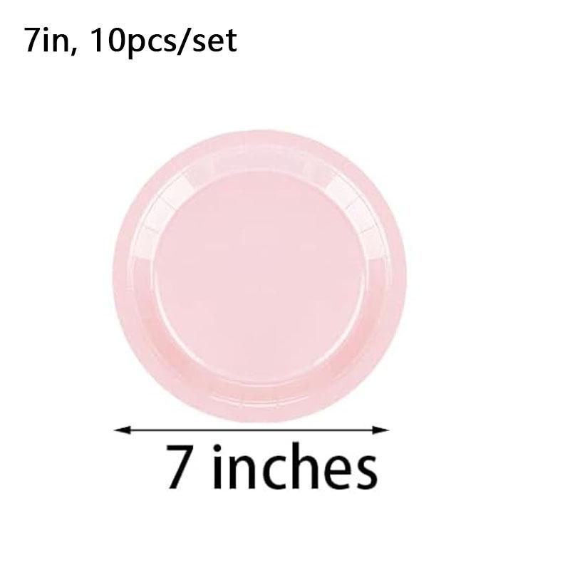 Pink Birthday Party Supplies: Disposable Plates, Cups, Napkins & Tablecloth