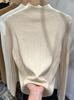 Women's Slim Fit Knit Long Sleeve Sweater Top with Half High Neck - 2023 Autumn/Winter Collection