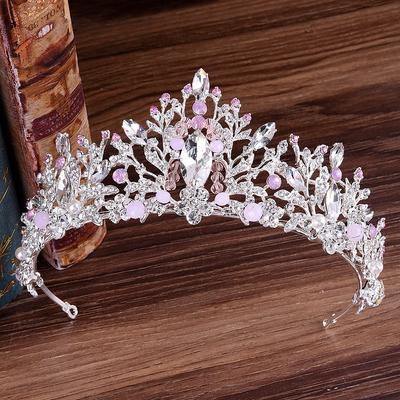 Neue Braut Kopfbedeckungen koreanische rosa Diamant Kristall Hand-Perlen Braut Krone Stirnband