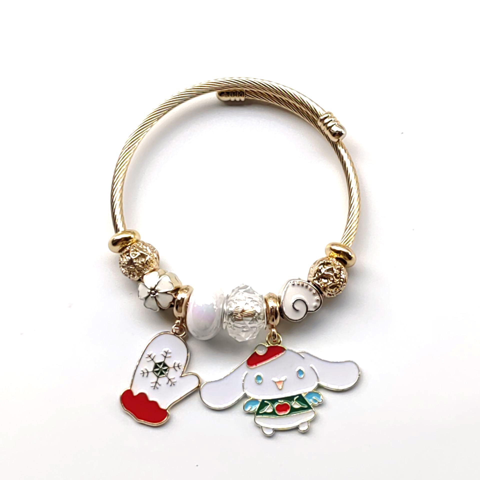 Мультяшный рождественский браслет в стиле Pandora в подарок