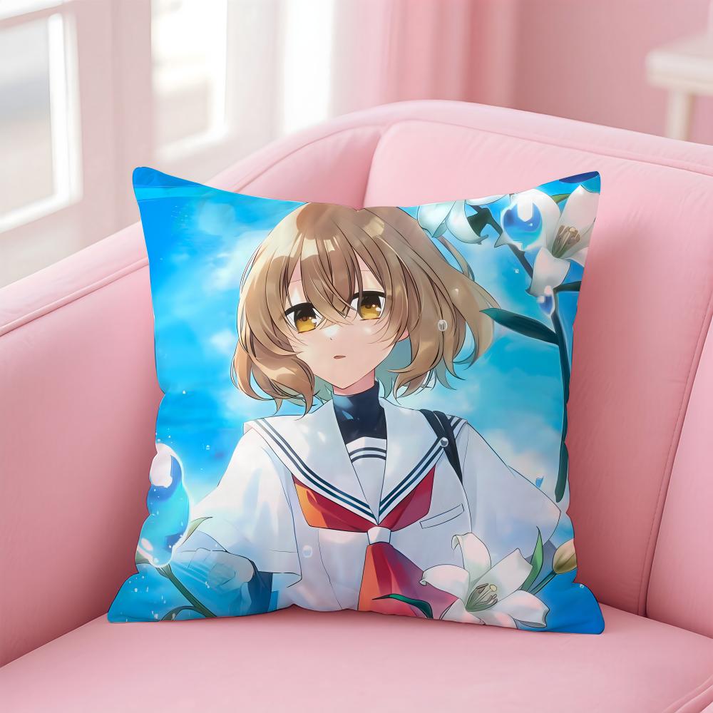 Watashio Tabetai Hito De Nashi Cushion Cover Comfortable Reversible Pillow Cover Ideal For Car Sofa Bedroom & Beyond