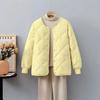 Autumn and Winter Short Hong Kong Style Diamond-Quilted Lightweight Down Cotton Coat Women's Loose Padded Jacket