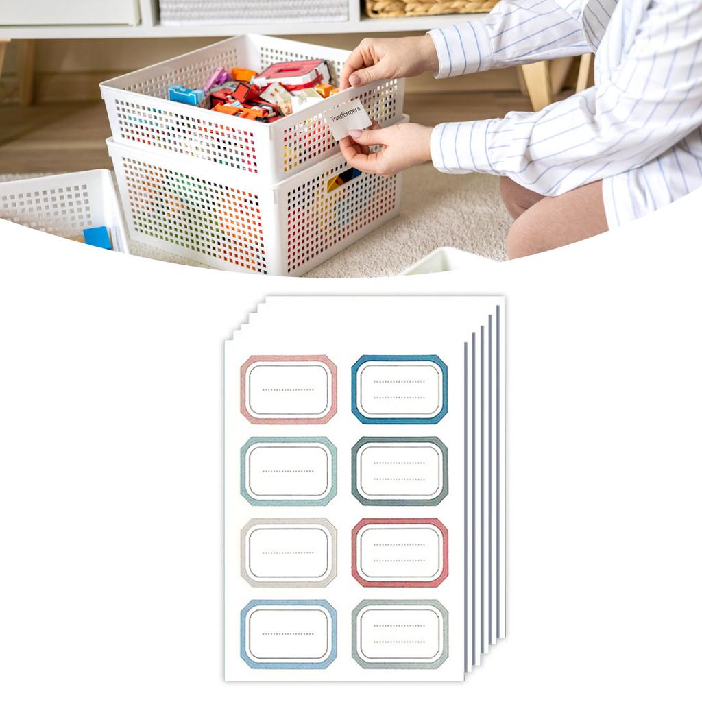 6 Sheets Name Sticker Self Adhesive Large Size Colorfast Versatile Easy Labeling Name Tag Stickers