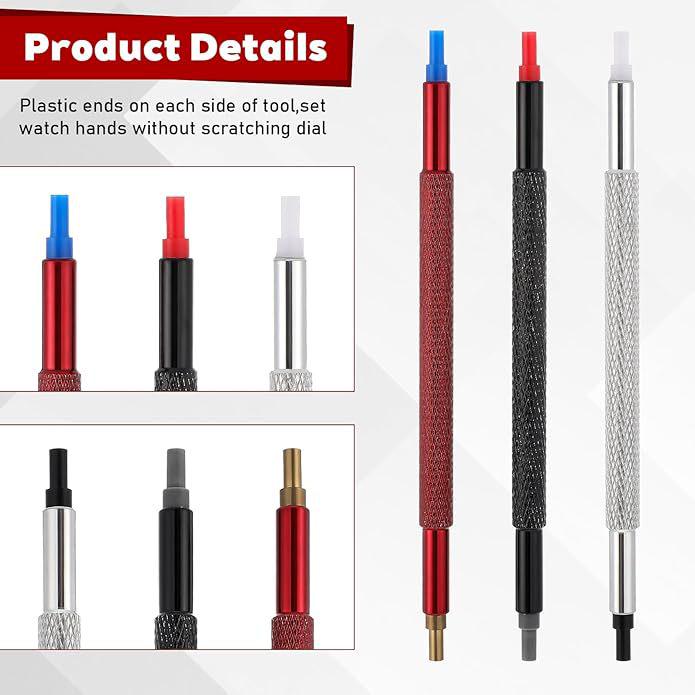 Spring-loaded Watch Hand Setting Tool Kit: Pliers, Hand Remover, and Setter Pen