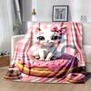 1PC Cute Cartoon Cat On Donut Blanket - Seasonal Home Decorative Throw Blanket for All Seasons, Cartoon Blanket, for Decorating Your Own Sof