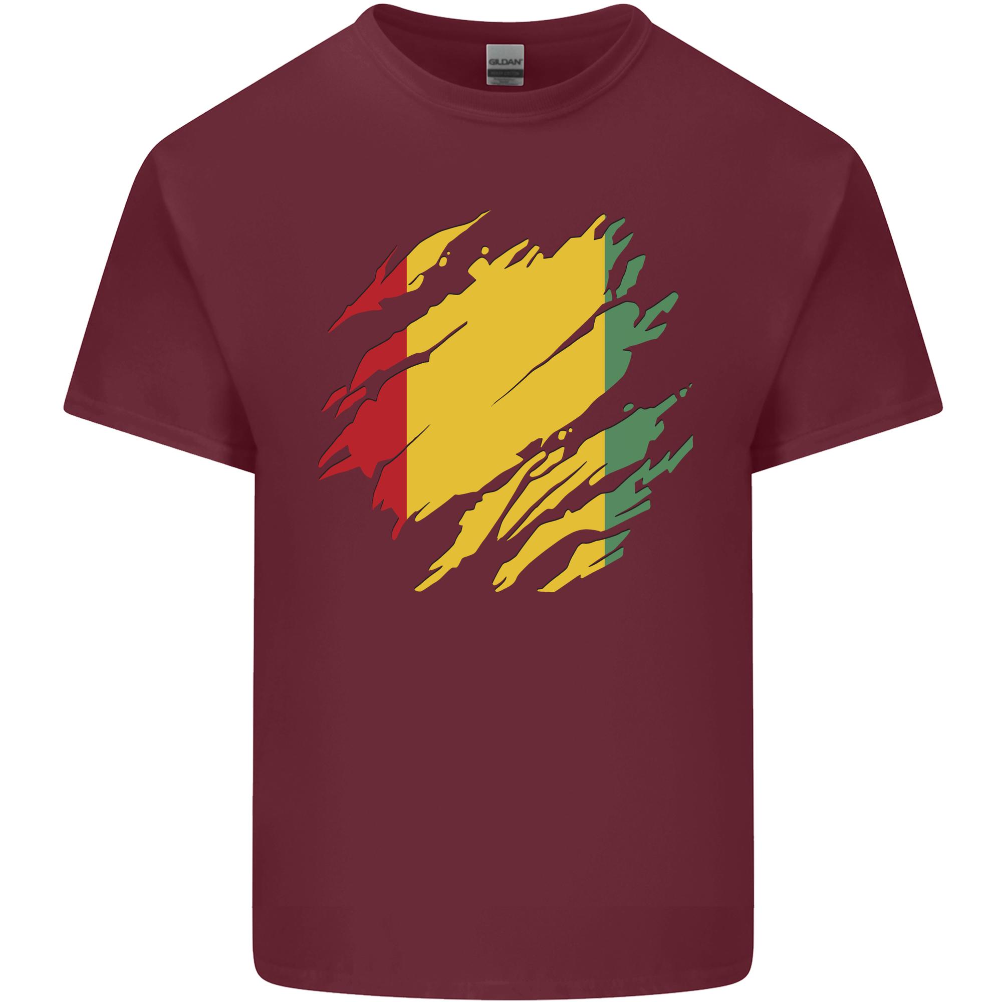 Torn Guinea Flag Guinean Day Football Unisexs Light Cotton TShirt S