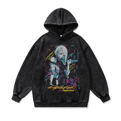 Cartoon Digitaler Direktdruck Kapuzenpullover 430G Schwere Baumwolle Lockerer Gras Hoodie Herren