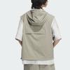 Adidas Future Style Woven Vest With Hood And Zipper Design Loose Fit Sleeveless Vest Men Vests Pebble-Silver Light-Gray JL9961