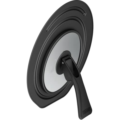 Thermos Folding Stand-Type Pot and Pan Lid, 18/20cm Compatible, Black, KLG-001 BK
