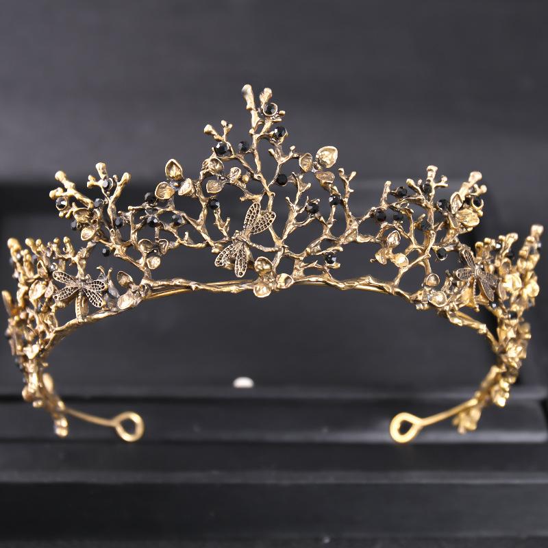 Baroque Birthday Crown Hair Accessory High End Travel Photography Crown Headwear Halloween Bun Hair Band Accessory
